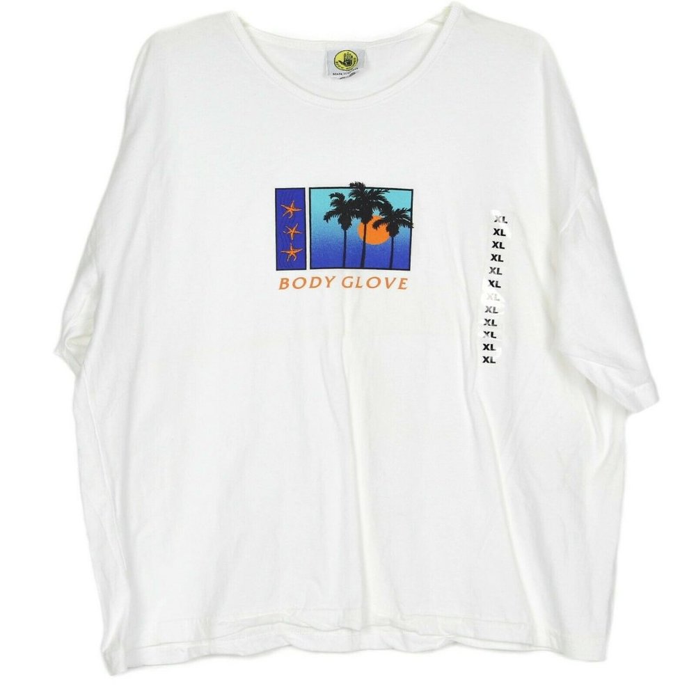 NEW VTG Body Glove T Shirt Palm Trees Starfish XL